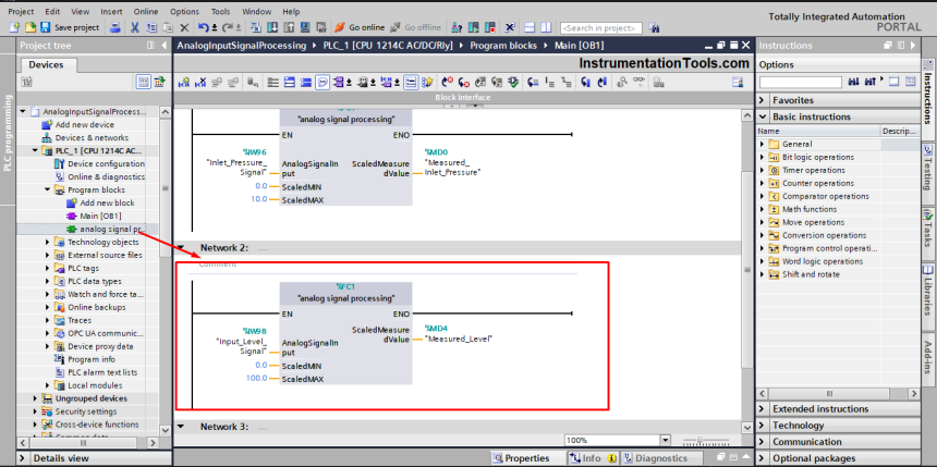 Analog Inputs in Siemens TIA Portal