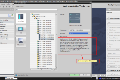Firmware Version in Siemens PLC