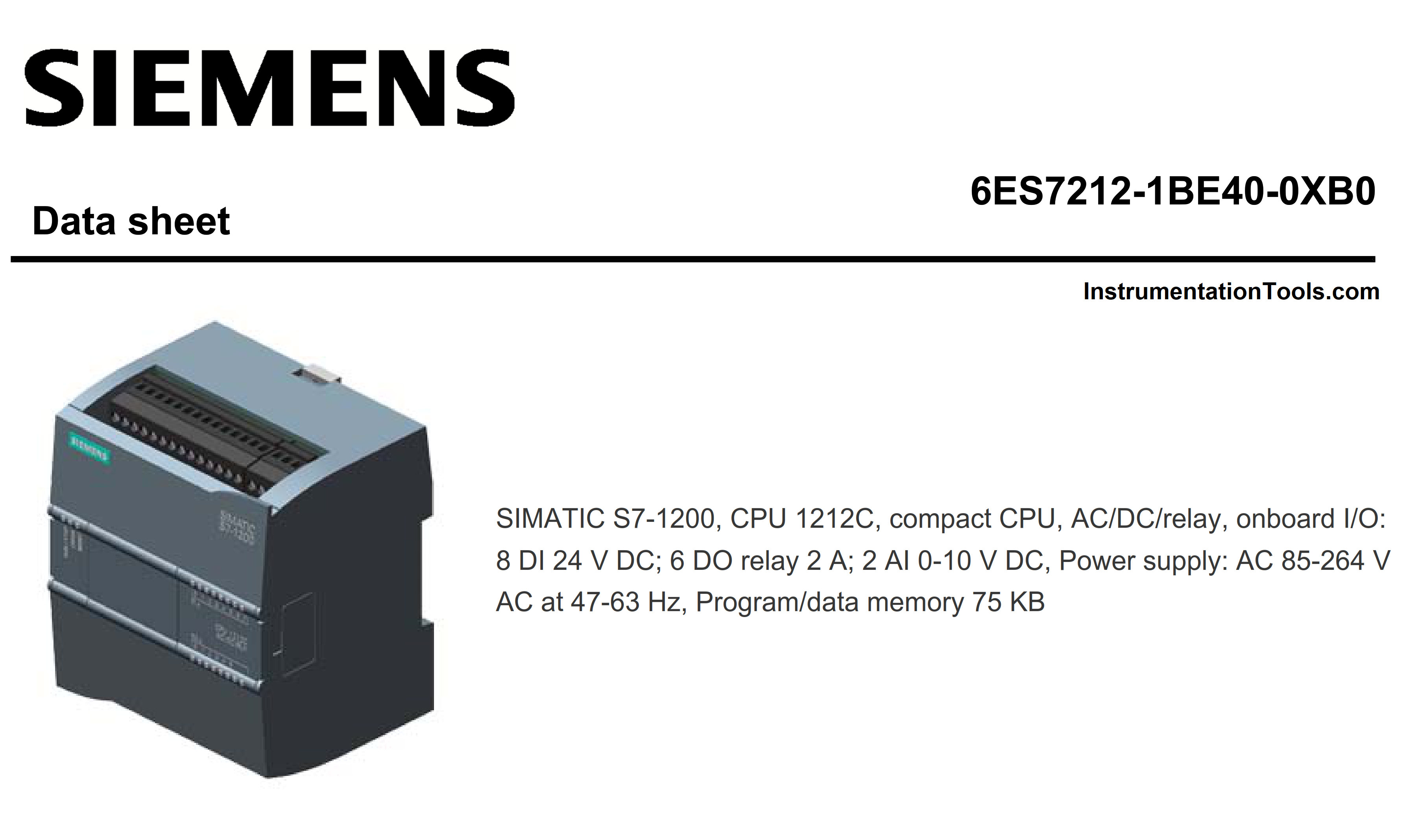 Siemens PLC Data Sheet