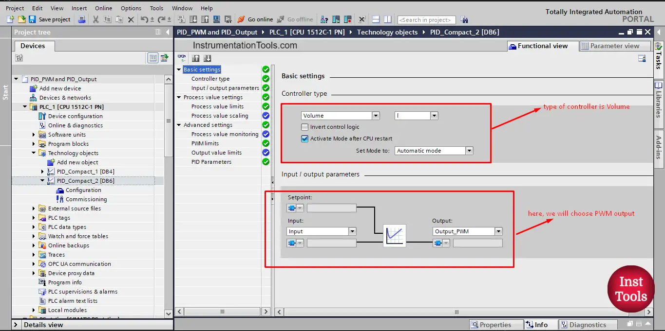 Basic setting of the PID Controller