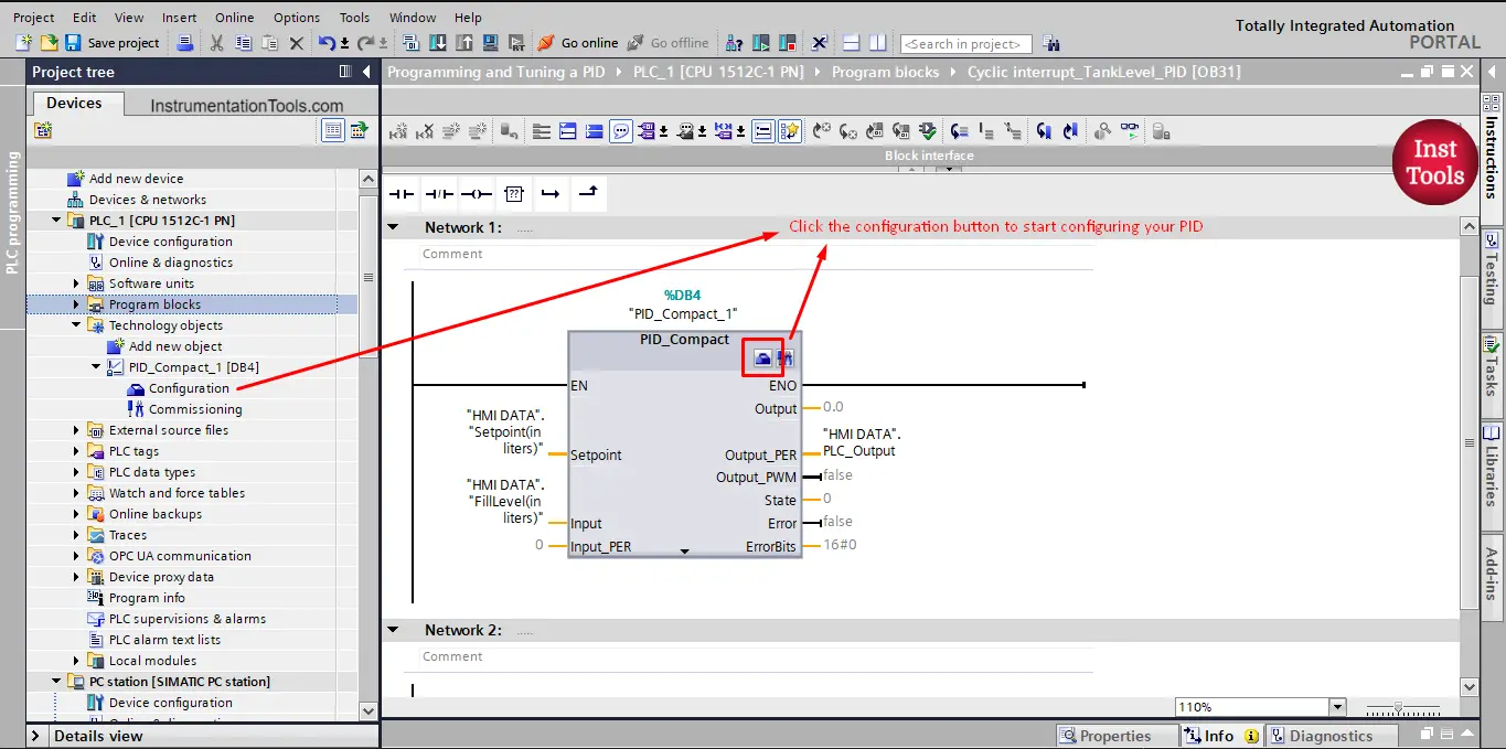 How to configure the PID