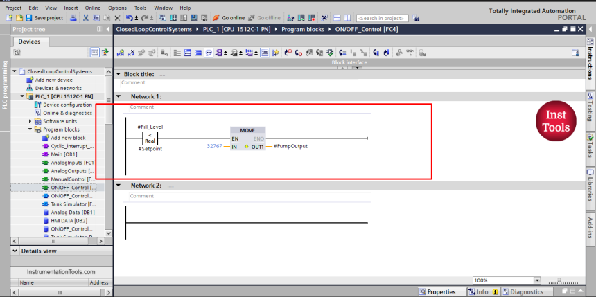 PLC Basics - Manual Control, Closed Loop, ON-OFF with Hysteresis