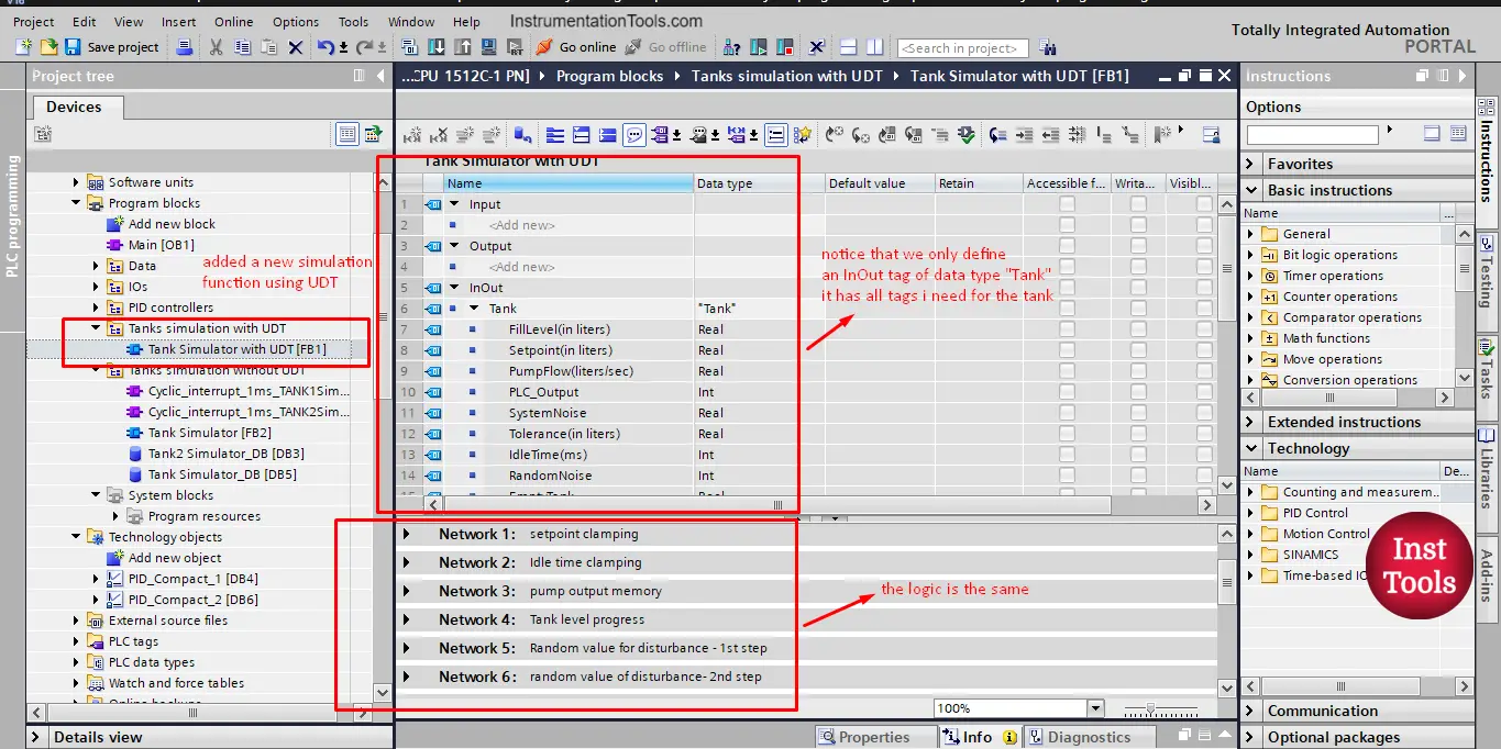 Define PLC data types (UDTs) in STEP 7