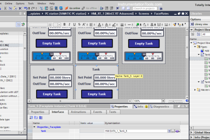 Faceplate in WinCC