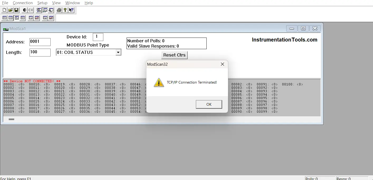 Testing Modbus Communication