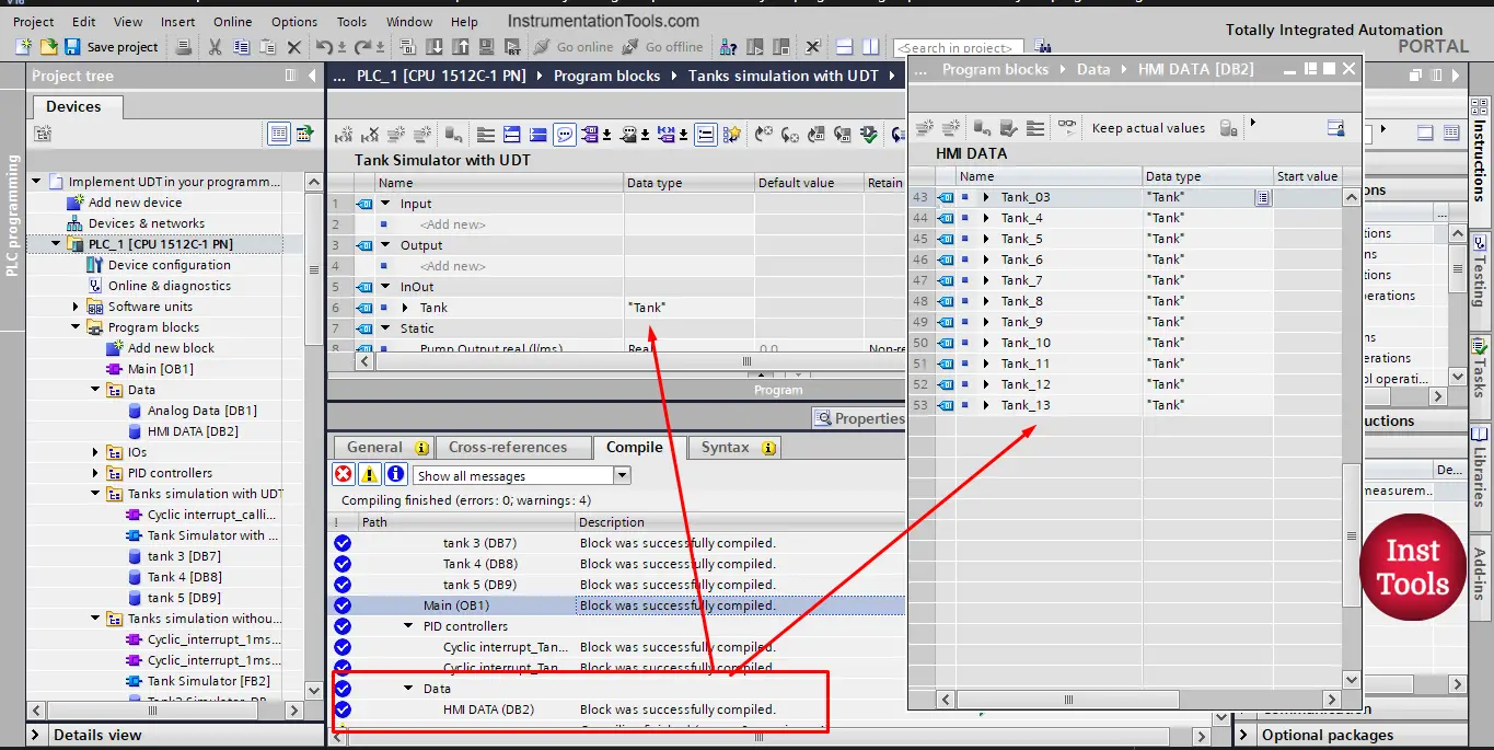 UDT in siemens plc example