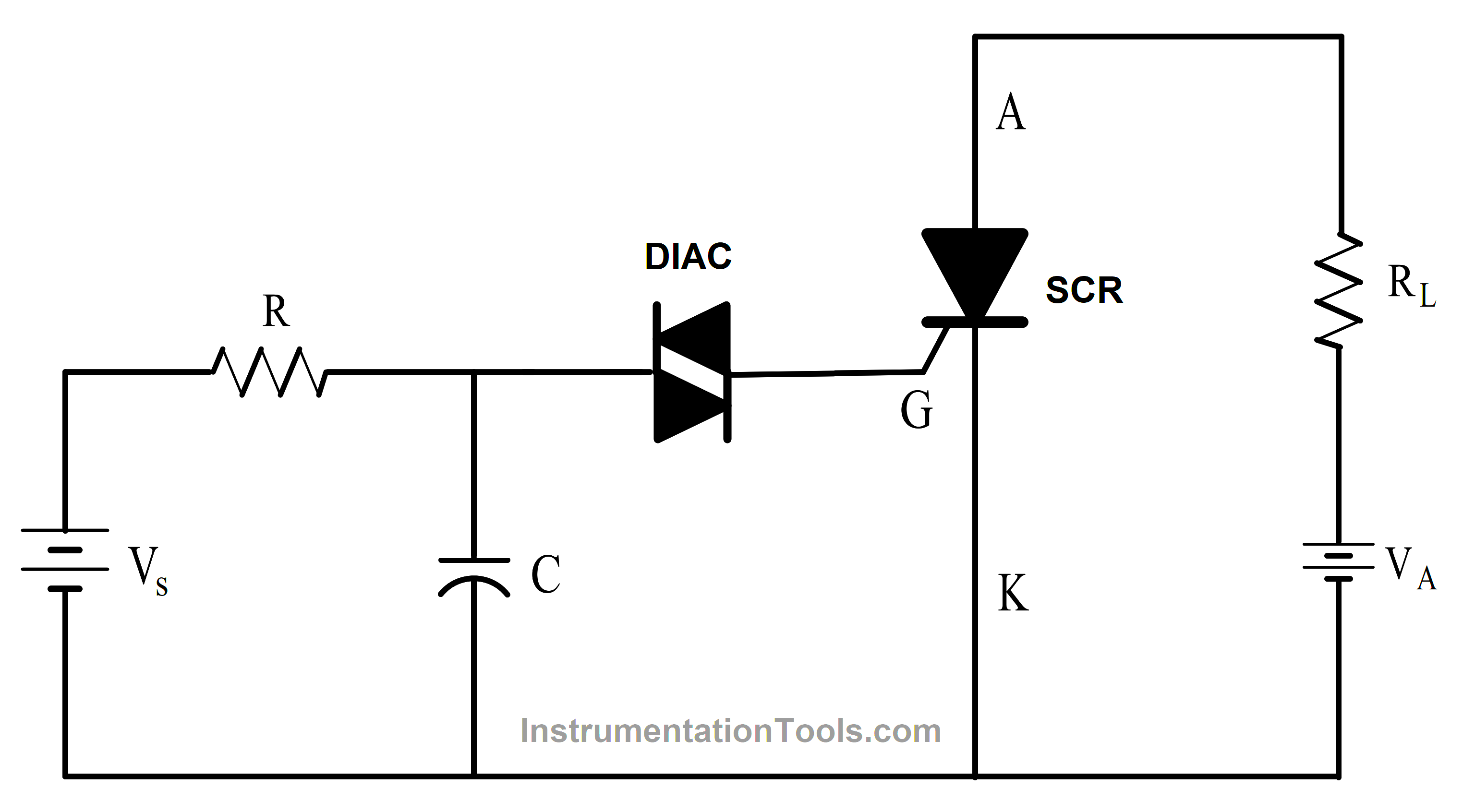 DIAC Triggering Circuit for SCR Thyristor