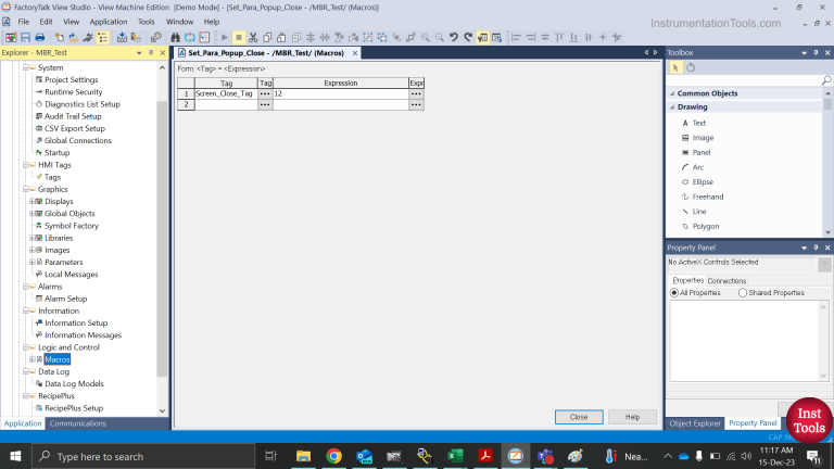 How to Automatically Close Pop-up in FactoryTalk View Studio?
