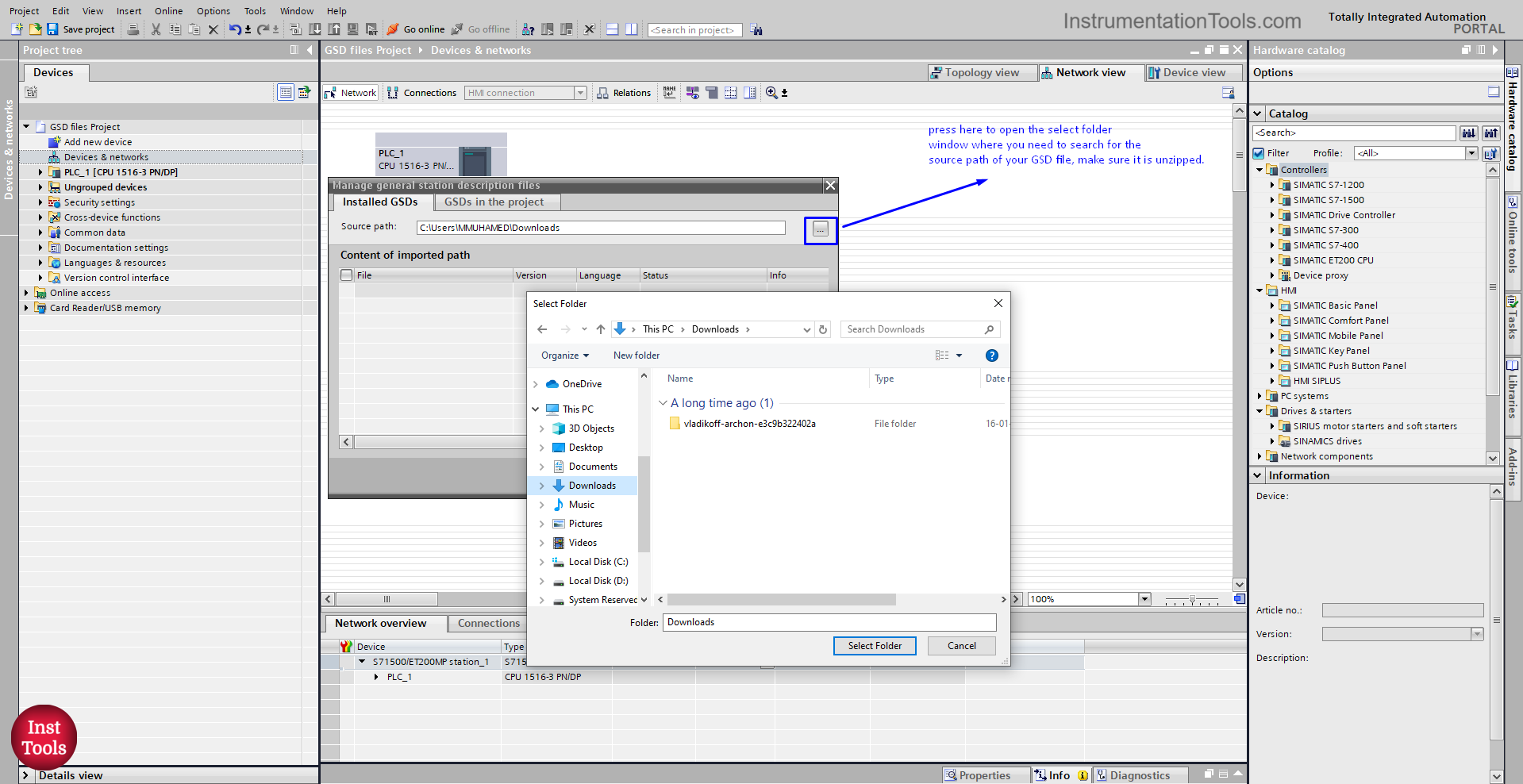 How to import GSD files into Siemens PLC