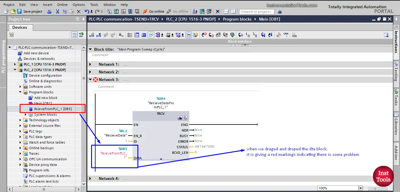 PLC to PLC Communication TIA Portal