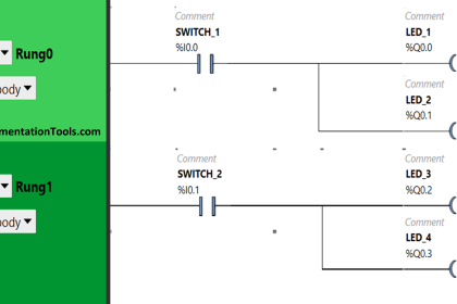 PLC Program Example on Multiple LEDs using Set Coil