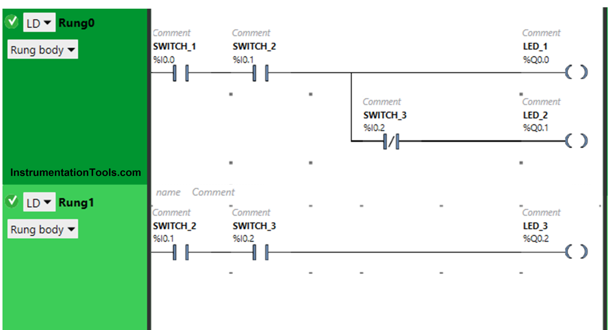 PLC Programming Example on LED Control