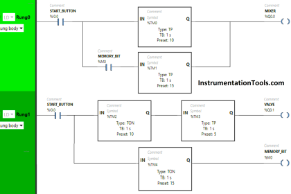 Batch Mixing with PLC Ladder Logic Program