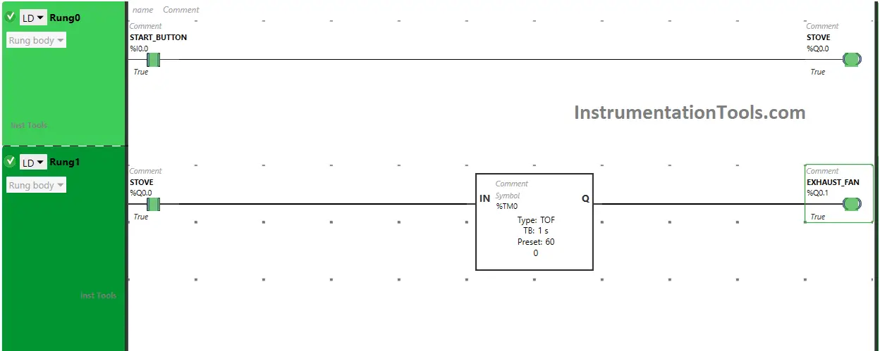 Example of PLC Timer Programming