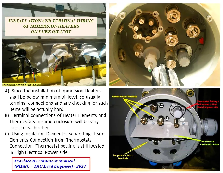 Lube Oil Immersion Electrical Heaters Wiring Problems