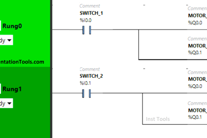 PLC Ladder Logic Example based on Set Coil and Reset Coil
