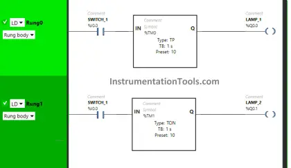 PLC Programming Example on Timers Function Block