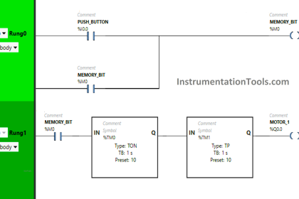 PLC Programming Example with Pushbutton and Motor