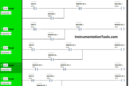 PLC to Start or Stop 3 Machines using 1 Switch Program