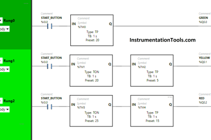 Traffic Lights Ladder Diagram using Timers