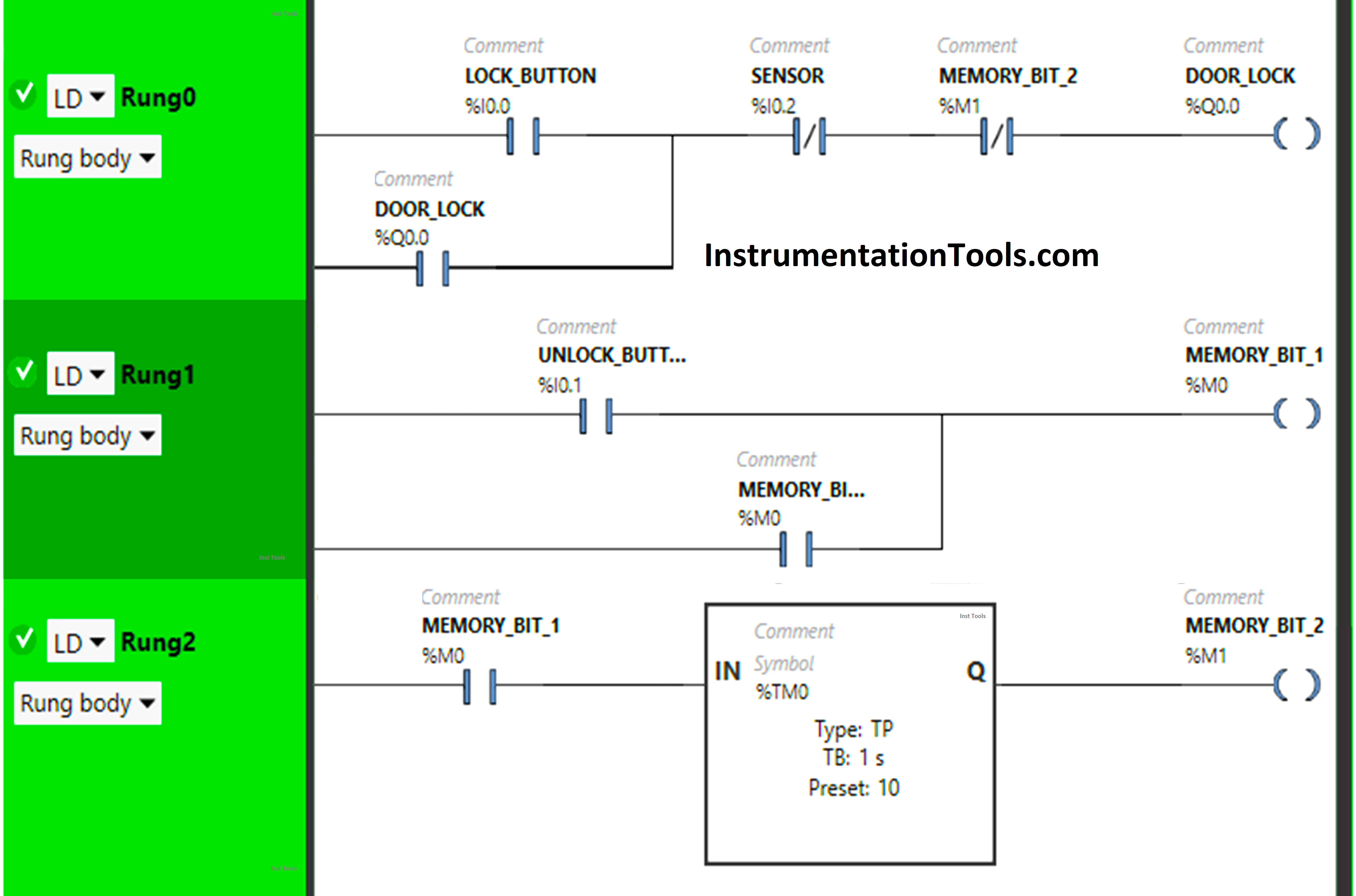 Door Locking System - PLC Applications Examples