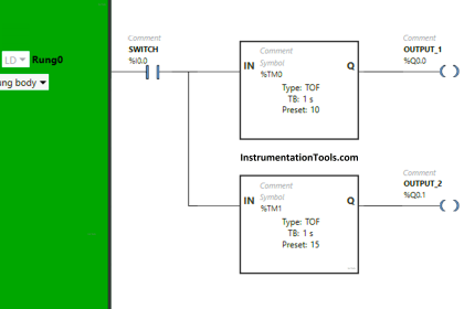 PLC Example on Switch Program with Timers
