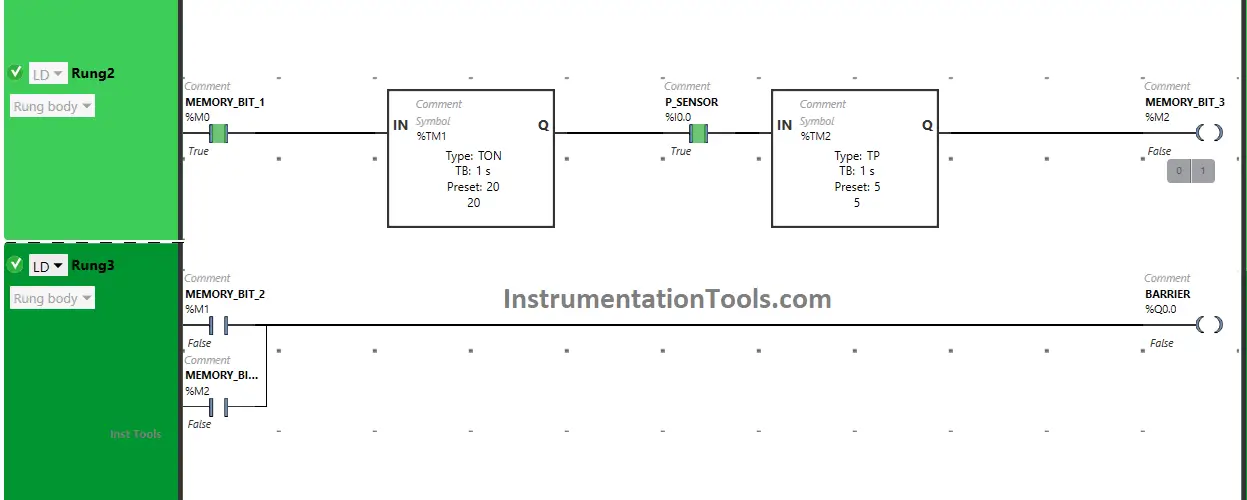 PLC logic for barrier operation and safety