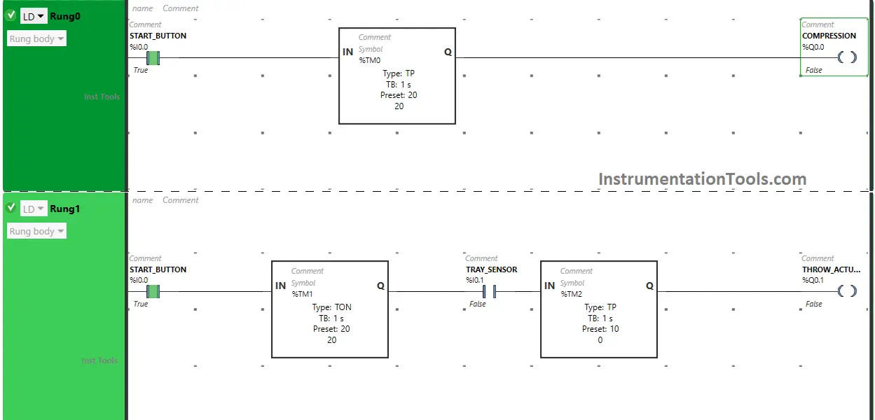 Trash Compactor Ladder Logic