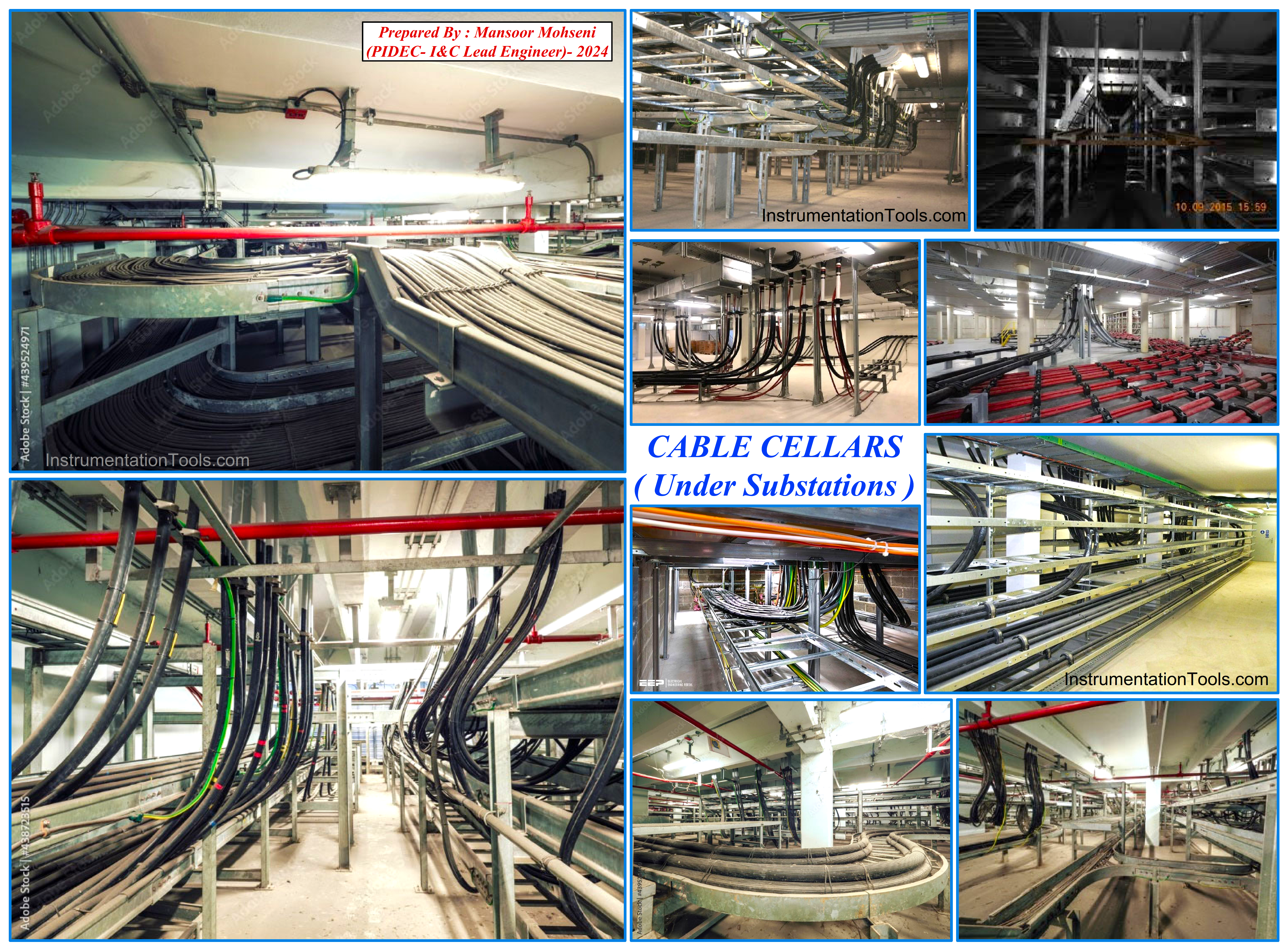 Different Cable Cellar Rooms under Substation Buildings