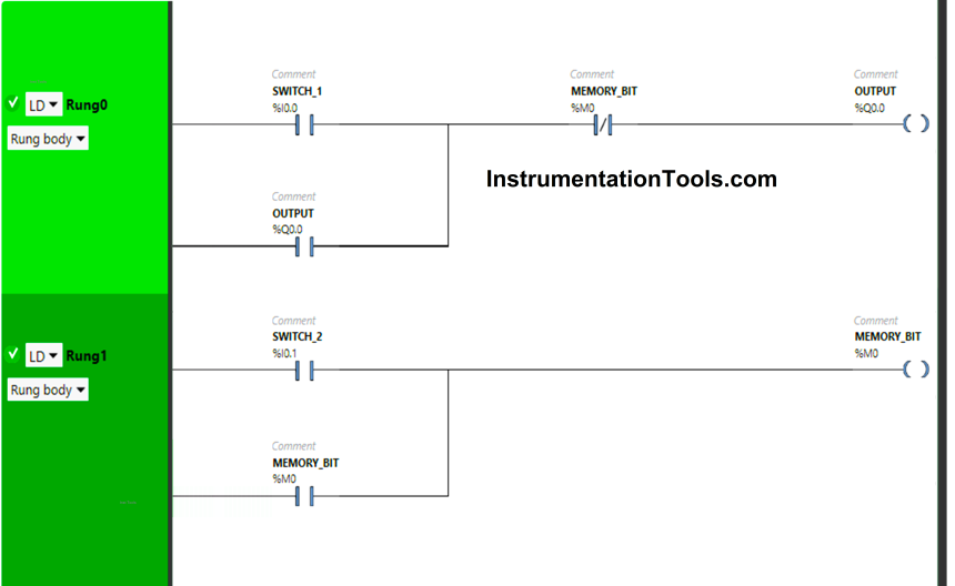 PLC Program for 2 Push buttons to Control 1 Output