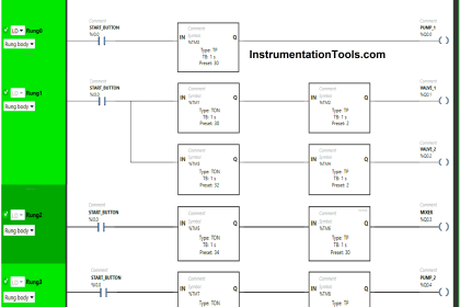Pump and Mixer Operations Example PLC Timer-Based Control