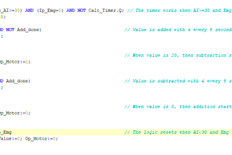PLC Structured Text Program for Output Generation via Equations