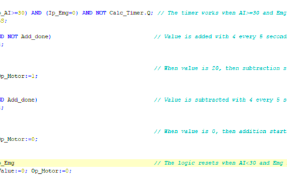 PLC Structured Text Program for Output Generation via Equations