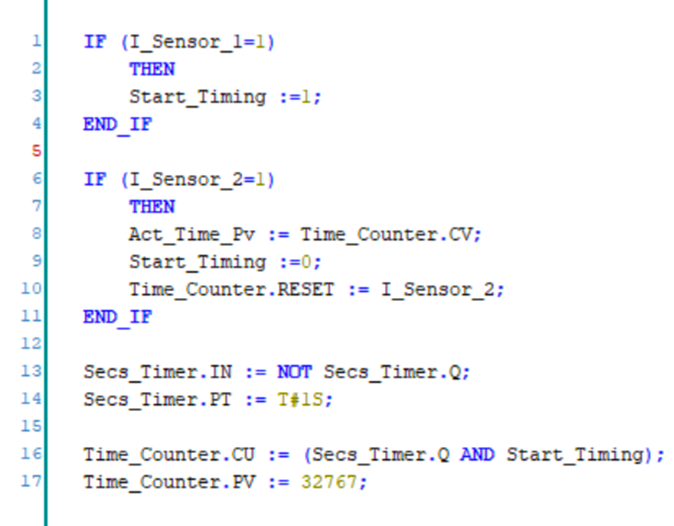 Structured Text PLC Program for Measuring Event Duration