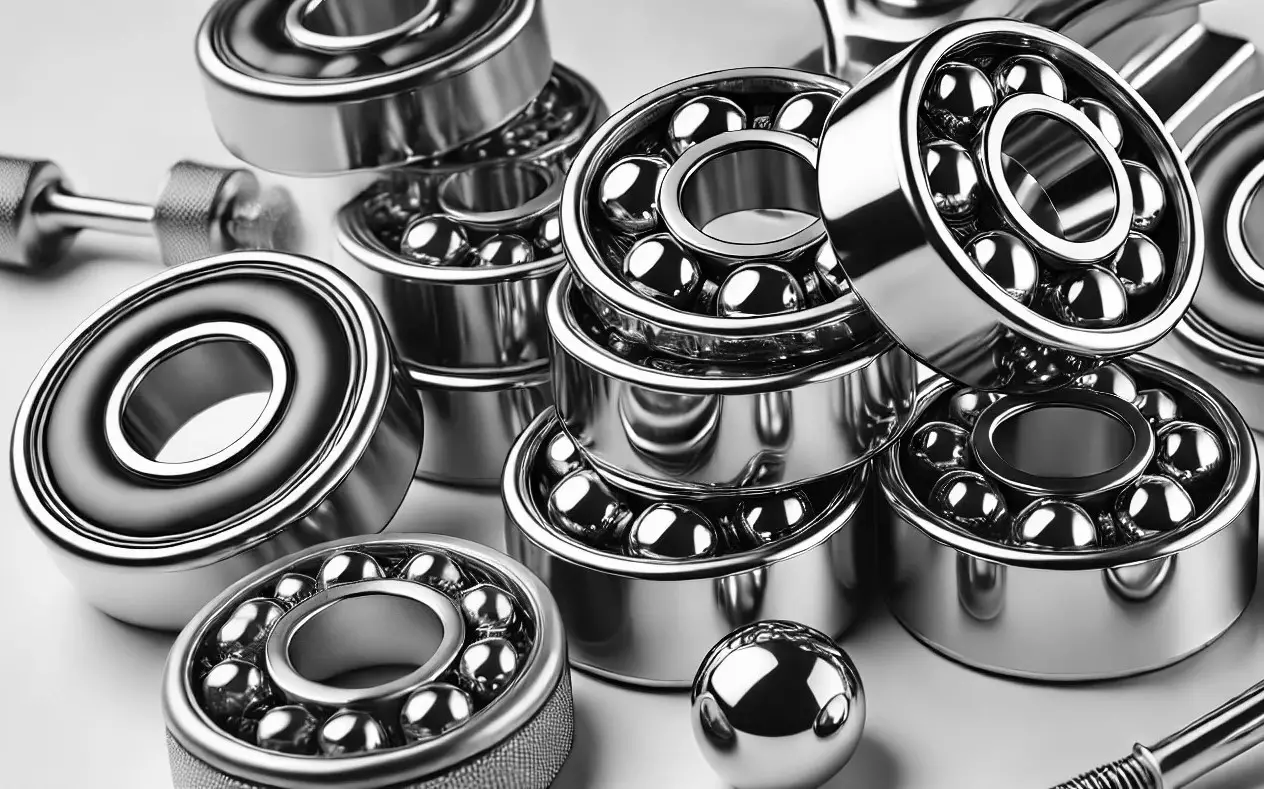 Bearings with balls and cages