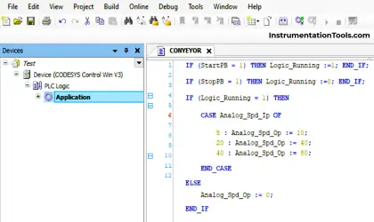 Conveyor Speed Logic using Structured Text in PLC