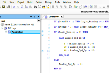 Conveyor Speed Logic using Structured Text in PLC