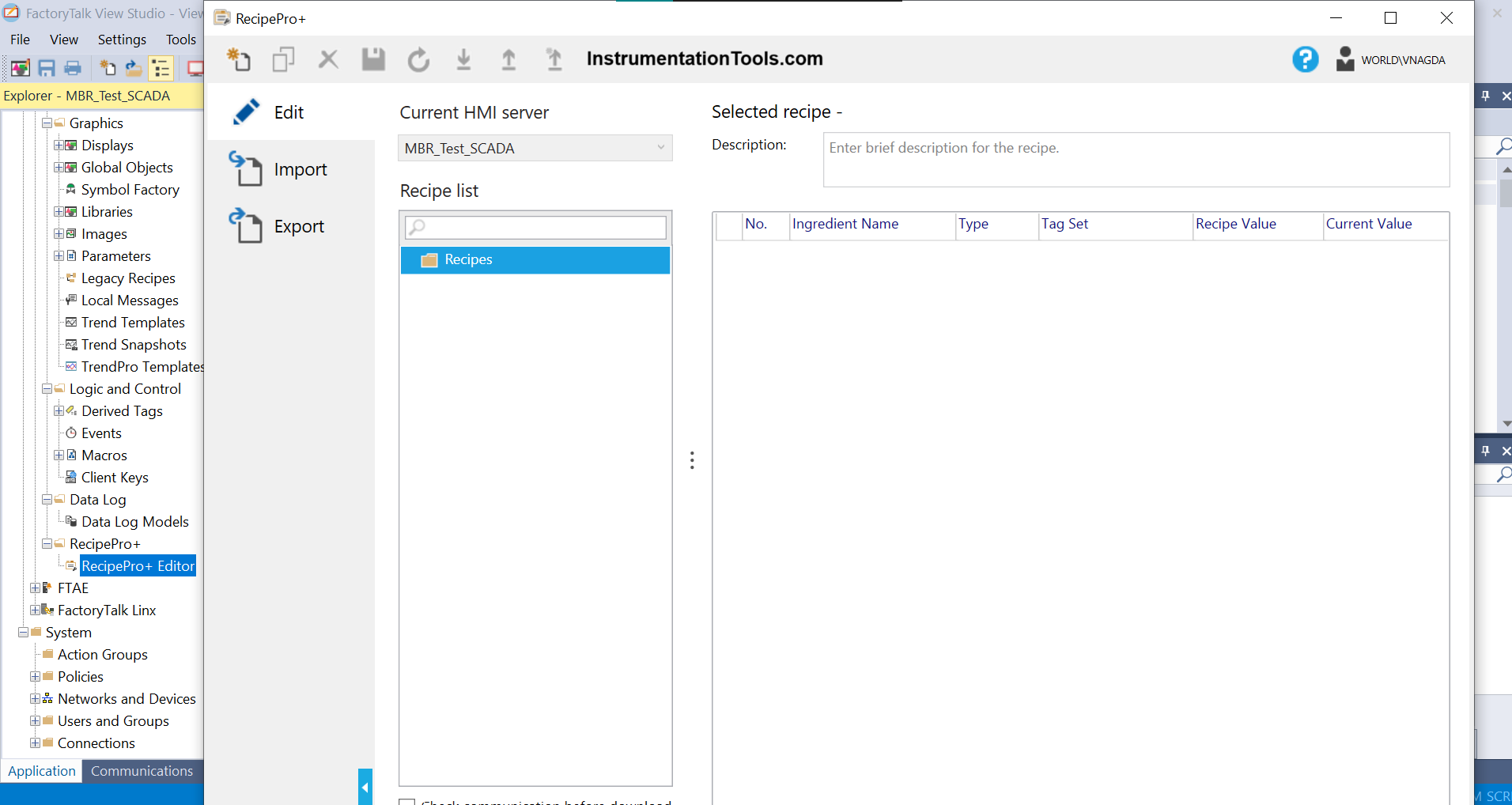 Import configuration in FactoryTalk View Studio