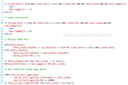 PLC Program for Password Management using Structured Text