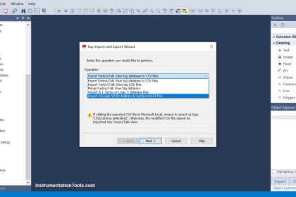 Step-by-step import export in FactoryTalk View