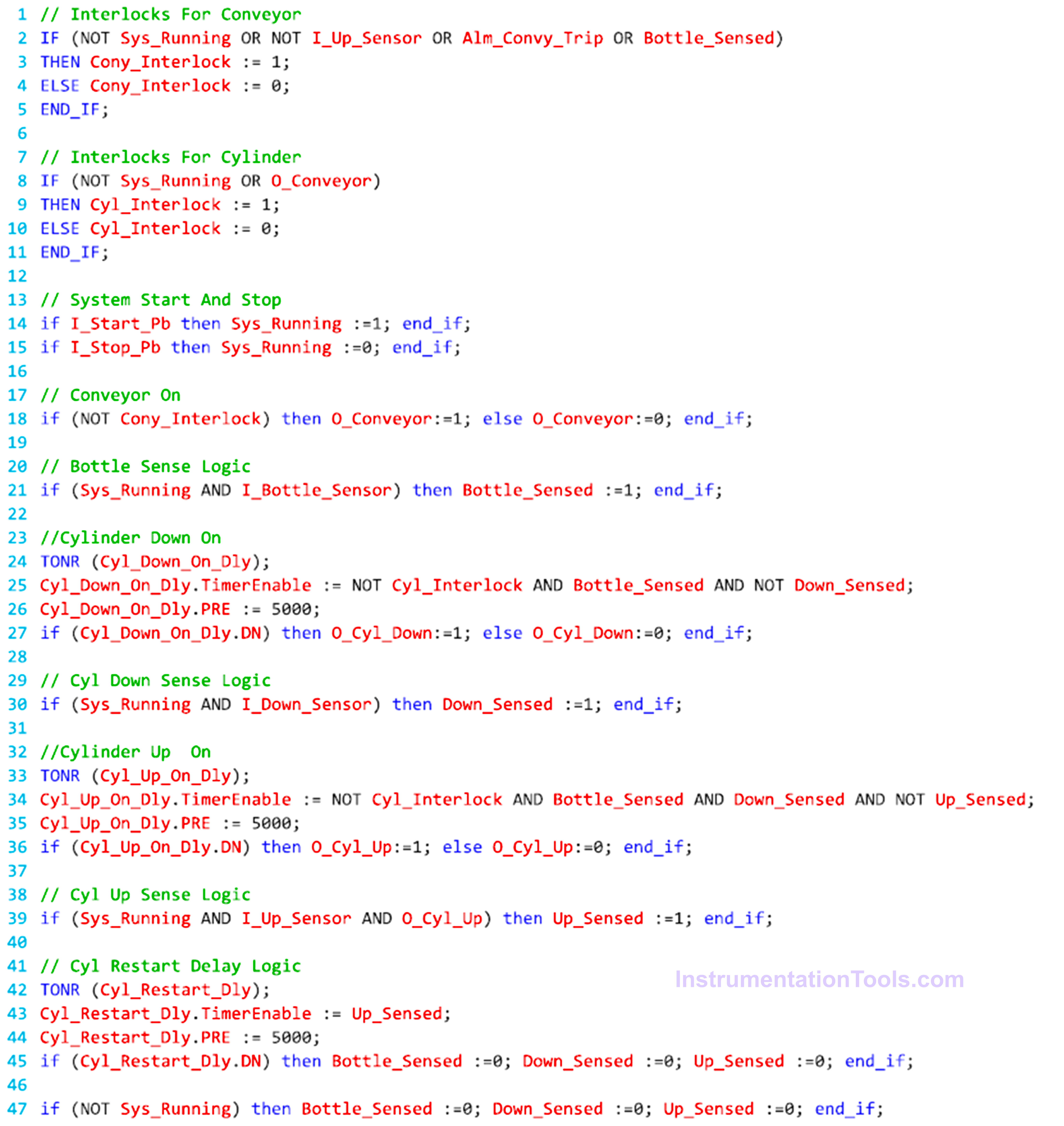 PLC Structured Text Program for Marking Machine