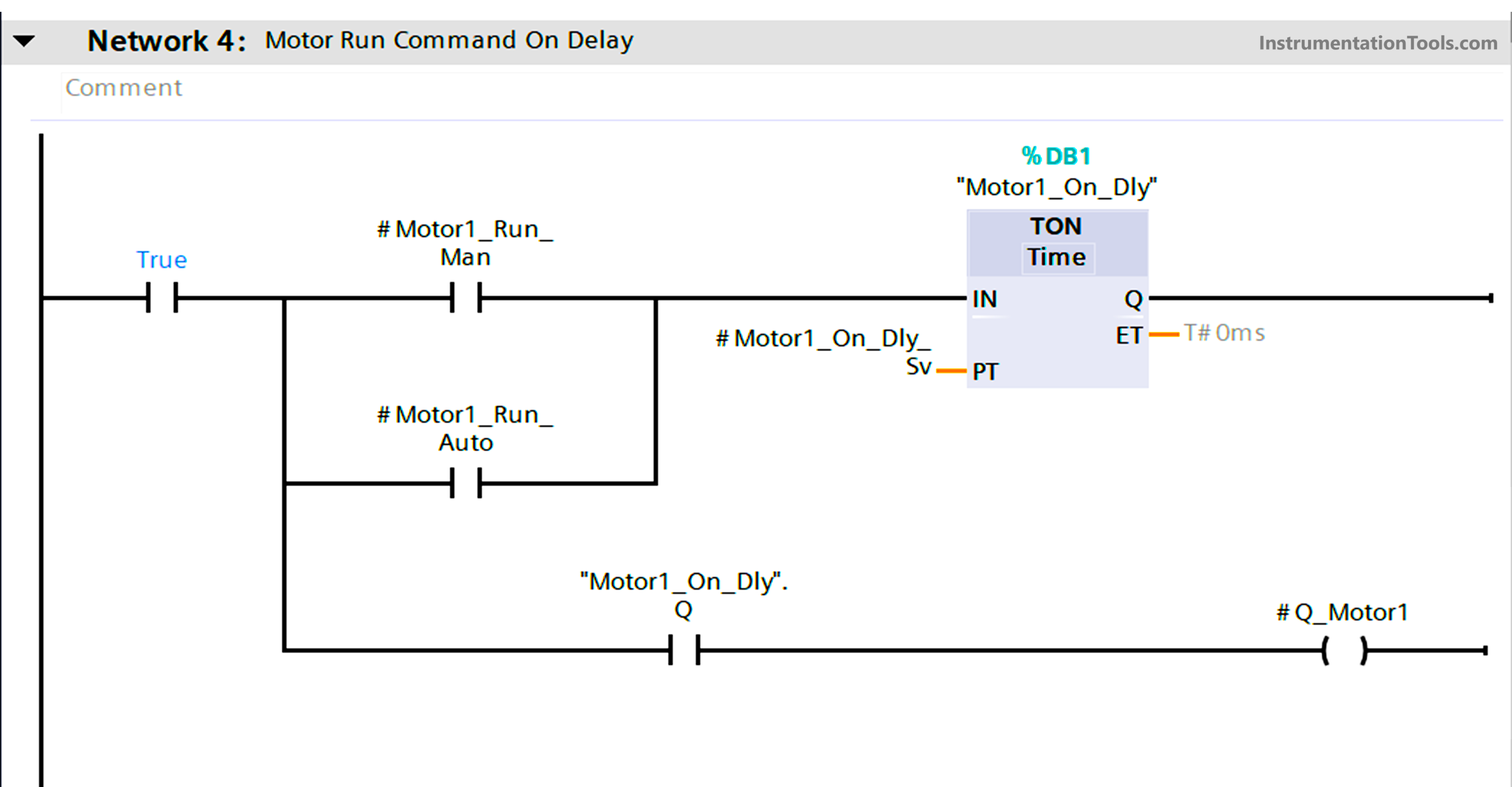 Programming motor starter in Siemens PLC