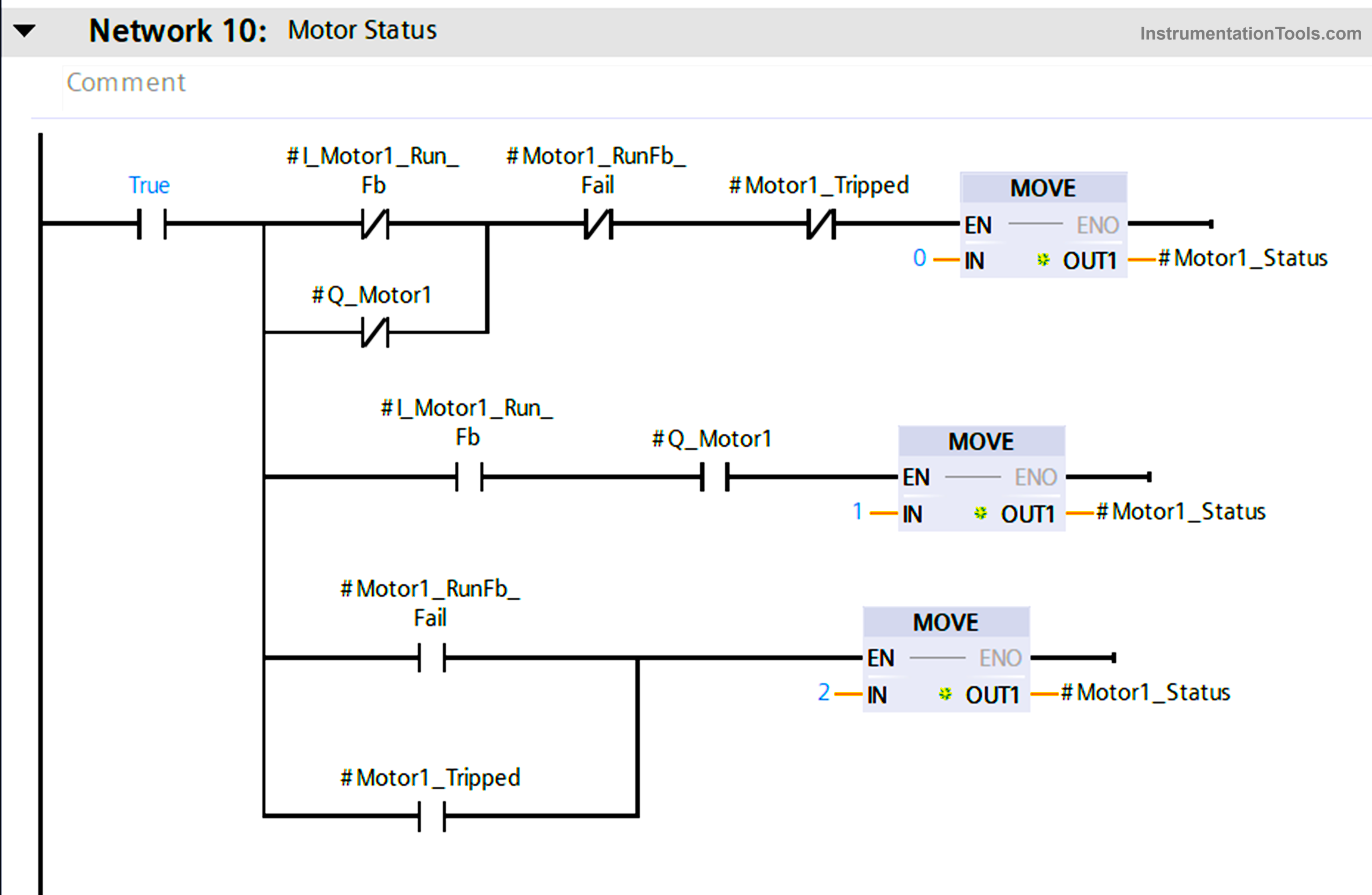 Safety interlock for motor starters in Siemens PLC