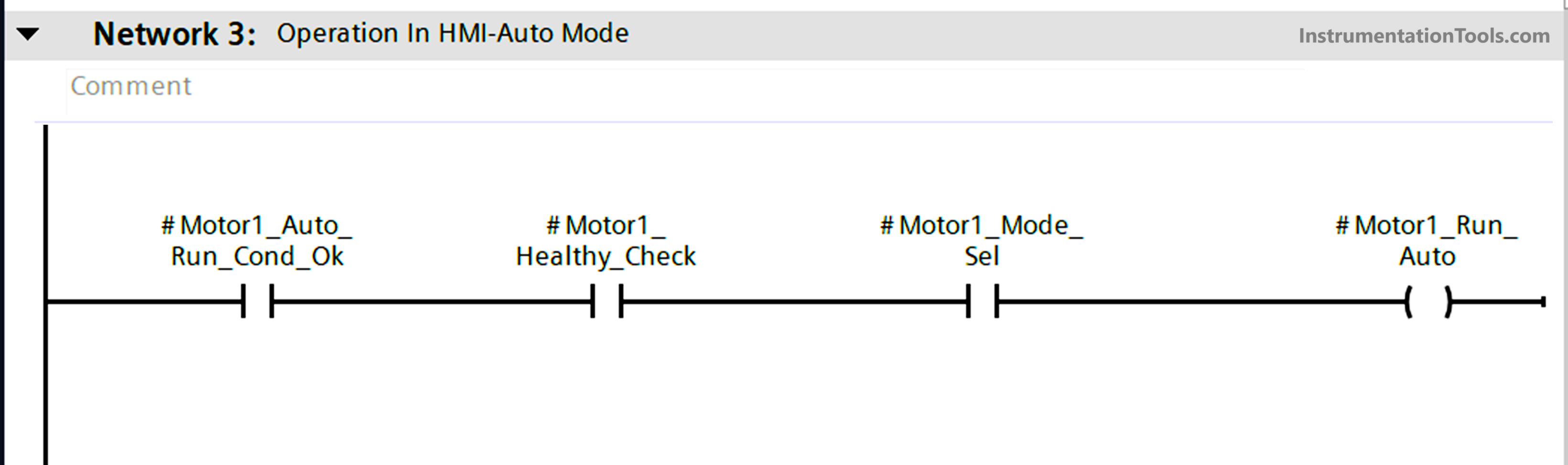 Siemens PLC motor control logic