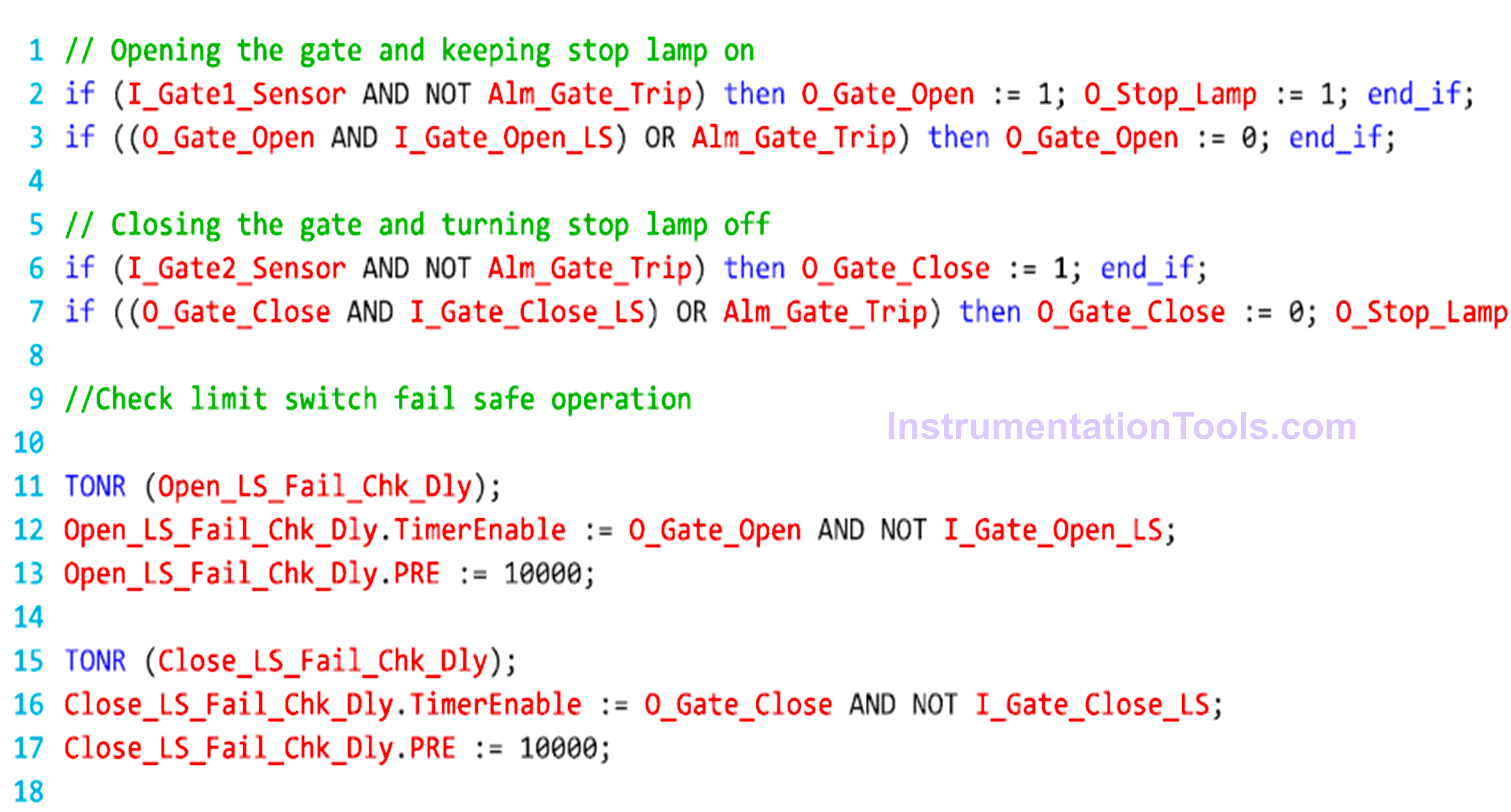 Structured Text Automatic Gate Logic
