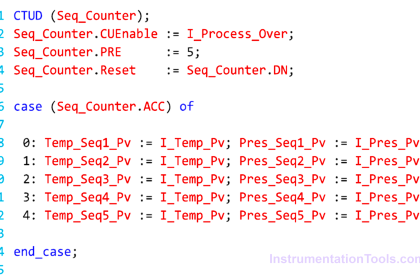Structured Text PLC Program for Sequential Process Data Storage