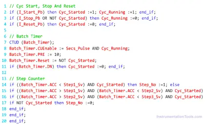 Structured Text Selector Machine Logic