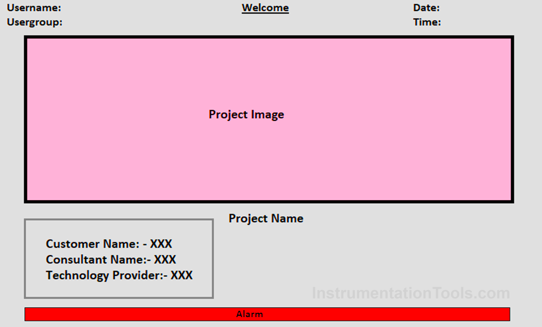 Typical HMI Screen Design for Water Treatment Plant