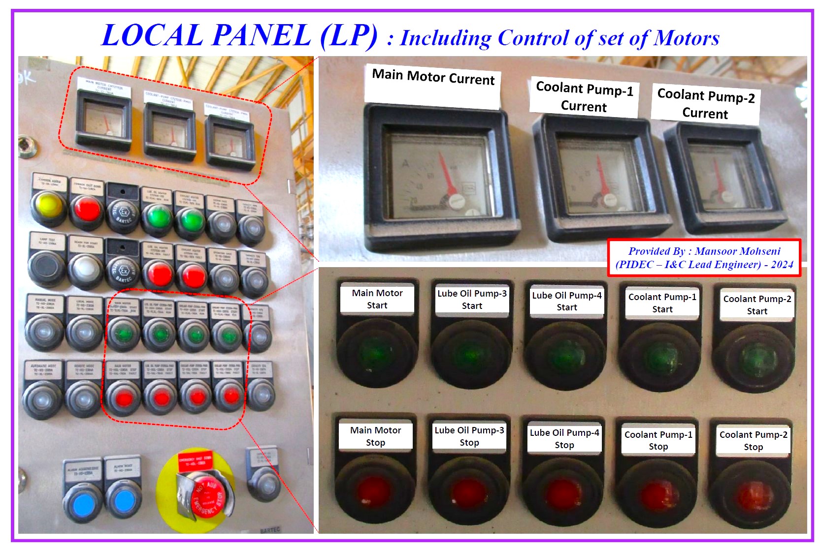 Local Panel (LP) including control of Motors