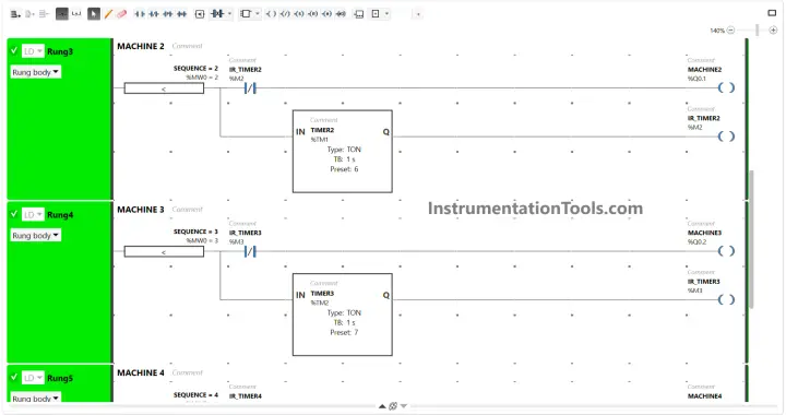 Manual sequential logic in Schneider PLC